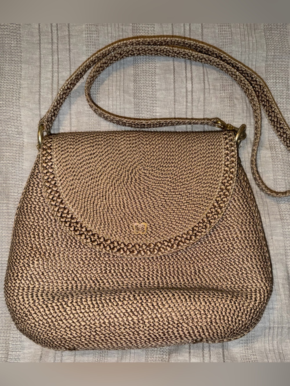 Eric Javits New York Straw Flap Crossbody Bag